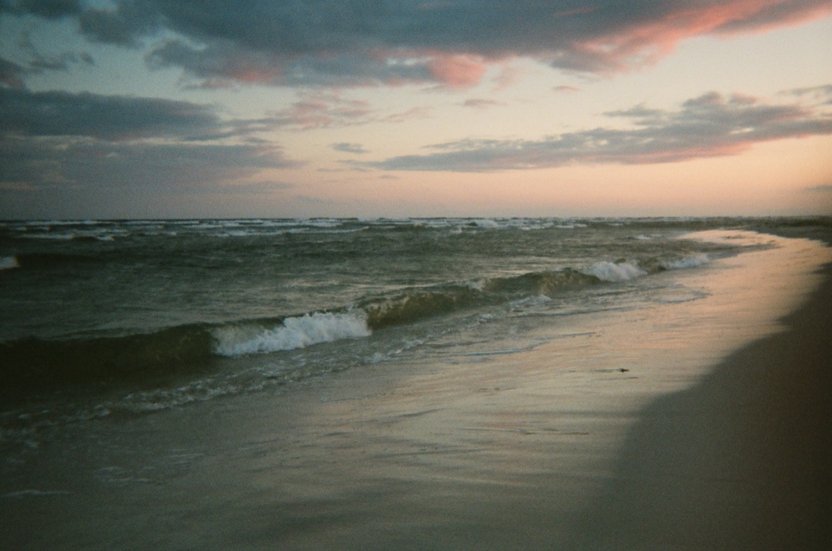 Dueodde beach at sunset